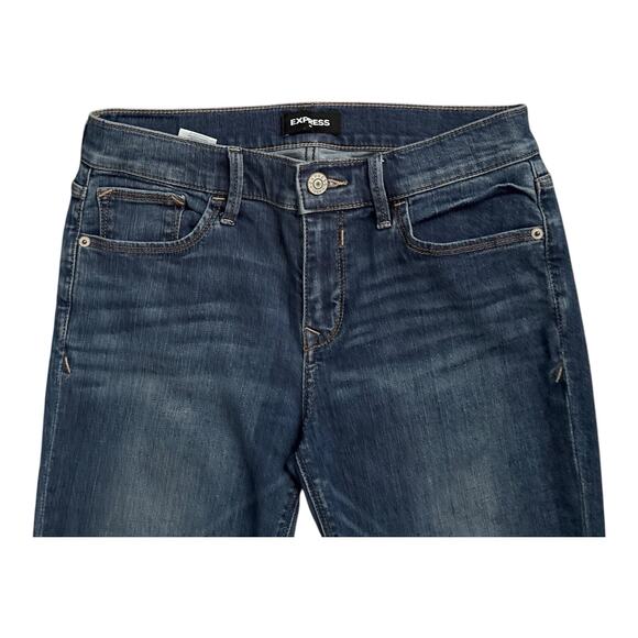 EXPRESS Womens Size 4 Mid Rise Repreve Legging Jegging Skinny Blue Jeans - Picture 4 of 6